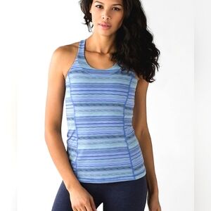 💙 LULULEMON tank 6 EUC Enhearten blue striped yellow